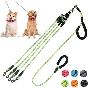 Exceptional 360 Anti-Tangle & No Pull Three Dog Leash - Three Handle & Reflective for Safety & Convenience - Pink, 3 Way for Small & Medium Dogs