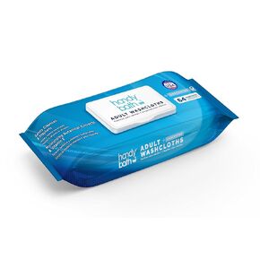 Handybath Adult Washcloths Scented, Extra Large Cleaning Wipes with Aloe Vera & Chamomile, 64 Wipes - Senior Care, Outdoor Activities, Travel Essentials