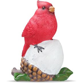 Cardinal Statue Bird Stand On The Pine Cone Sculpture Resin Handmade Crafts for Garden Outdoor Yard Patio Lawn Decoration Christmas Ornaments