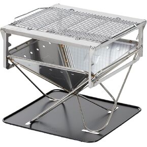 Snow Peak Takibi Fire & Grill - Foldable Fire and Grill, Perfect for Backyards, Patios, Camping, Packable Fireplace and Grill