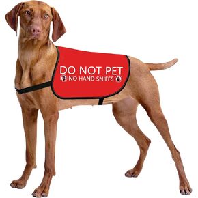 HOLLP Funny Dog Jacket Vest DO NOT PET NO HAND SNIFFS Dog Vest Dog Birthday Gift (NO HAND SNIFFS-Large)