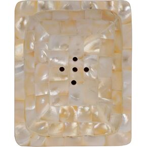 Wonderlist Handicrafts Mother of Pearl Bathroom Accessories Designer Bath Ensemble 100% Handmade Toothpaste Holder/Soap Dispenser/Soap Dish (Soap Dish I)