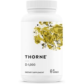 Thorne Vitamin D-10,000 - Vitamin D3 Supplement - 10,000 IU - Support Healthy Teeth, Bones, Muscles, Cardiovascular, and Immune Function - Gluten-Free, Dairy-Free, Soy-Free - 60 Capsules