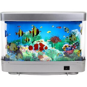 Lightahead Artificial Aquarium: Fascinating Moving Pictures of Fish in Tank Decorative Sensory Aquarium Lamp Virtual Ocean in Motion (Marine Life A)
