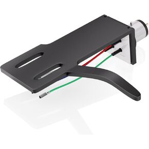 Universal high quality aluminum Turntable Headshell Phono Head Shell with arm with four wires, heat shrink tubing, two screws and screwdriver. (Black)