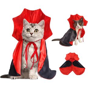 Halloween Dog Vampire Costume, Halloween Large Pet Cloak Devil Costume Adjustable Red Black Classic Pet Cape Cosplay Apparel Party Costume Pet Supplies Accessories for Medium Large Dogs