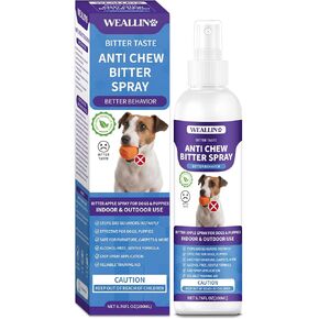 Bitter Apple Spray for Dogs - 6.76 Fl Oz No Chew Spray for Dogs, Dog Deterrent Spray, Stops Chewing and Licking, Protects Furniture, Prevents Wound Licking, Non-Toxic, Alcohol-Free