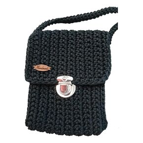 Crochet Crossbody Bag | Elegant and Functional Summer Handbag for Women (Black)