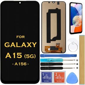 Screen Replacement LCD Display Touch Digitizer Assembly for Samsung Galaxy A15 5G A156 SM-A156U SM-A156P SM-A156W SM-A156VL SM-A156A SM-A156B SM-A156M 6.5" (NO Fingerprint Function)