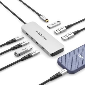 USB-C Slim Gen 2 Hub Adapter 6-in-1 1 USB-C 4K/60Hz Video, 4 USB-C Gen 2 10Gbps, and 1 USB-C Power Delivery 3.0