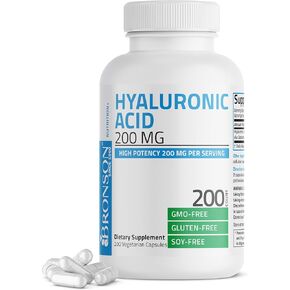 Bronson Hyaluronic Acid 200 MG High Potency Joint Health & Healthy Skin Support, Non-GMO, 200 Vegetarian Capsules