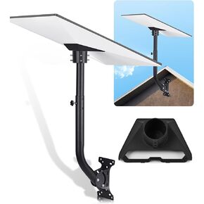 Adjustable Mounting Kit with Aluminum Pipe Adapter Pole Mount for Starlink Standard/Gen 3, Long Wall Roof Mount, Corrosion Resistance, Easy to Install