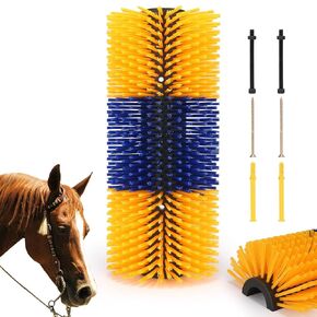 Livestock Scratch Brushes, Horse Scratcher Full Massage Brush Kit,Massage Grooming Brush With 4 Screws For Goat,Cattle,Cow,Sheep, Horses,Pigs And Other Livestock Animal Back Scratching(1pack)