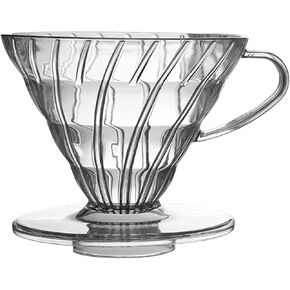 V60 Plastic Coffee Dripper,Pour Over Coffee Makers, (Clear, Large, 2-4Cups)