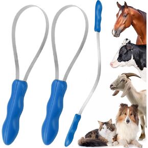 Dual-Sided Shedding Blade Dogs Hair Brush - Stainless Steel Grooming Horse Tool with No-slip Grip - Fine Teeth for Long, Short