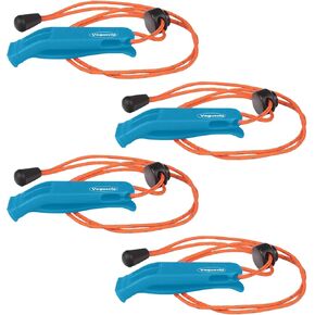4PCS Emergency Whistle with Adjustable Lanyard for Boat Fishing Hiking Kayaking Camping Safety Survival Signal (Blue)