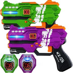 Laser Tag Guns Set of 2 Laser Tag Guns with Digital LED Score Display Vests,Gifts for Teens and Adults, Family and Adults Fun,Birthday Gift Toys for Kids Ages 6 7 8 9 10 11 12+Year Old Boy & Girls