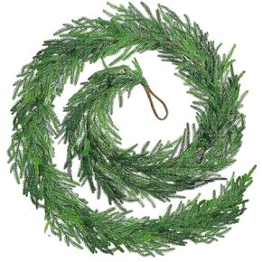 Christmas Norfolk Pine Garland, 18Ft Real Touch Pine Garland, Lifelike Foliage Christmas Greenery Garland for Home Decor Fireplace (18FT, 1PC)