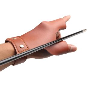 Archery Left Finger Tab Shooting Left Finger Guard Leather Finger Tabs Left Type, Brown