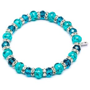 Authentic Murano Glass Elastic Stretch Bracelet - Handmade in Venice - Italian Jewelry - Lampwork Beads - Free Gift - Gift - Made in Italy