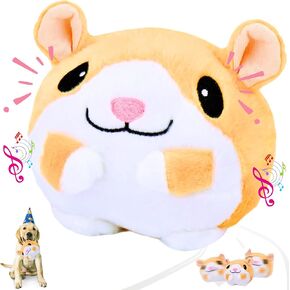 Interactive Dog Toys for Boredom 6.5 in - Rechargeable Moving Dog Chew Crab Toy for Small Medium Large Dogs to Keep Them Busy Hamster Jumping Squeaky Puppy Toy with Recording and Music, Gift