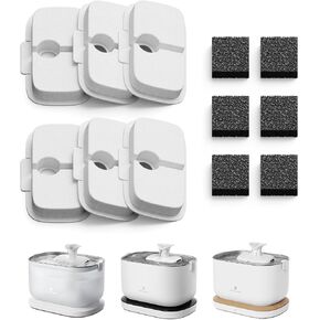 PETLIBRO 6 Packs Replacement Filters for Dockstream Cat Water Fountain PLWF105/PLWF115/PLWF005, 3 Months Set of Replacement Filters for Ultra Quiet Pet Water Fountain