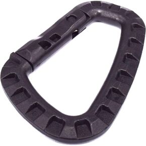 D-Ring Hanging Hook Plastic Clip Snap EDC Tool for Backpack Black 5 Pack