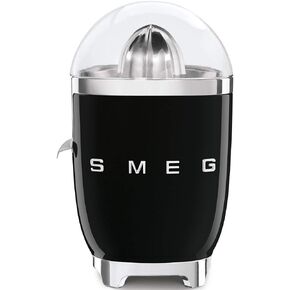 SMEG 50's Retro Style Citrus Juicer with Drip Free Spout, Automatic Activation, and Efficient Straining, Black