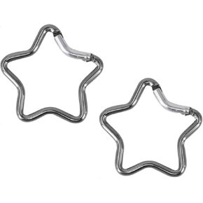 2 Pcs Gun Color Heavy Duty Locking Hook for Fishing Camping Hiking Traveling Aluminum Alloy Carabiner Clip Star Shape Climbing Buckle Non Slip Rubber Pad，Outdoor Recreation Carabiners and Quickdraws
