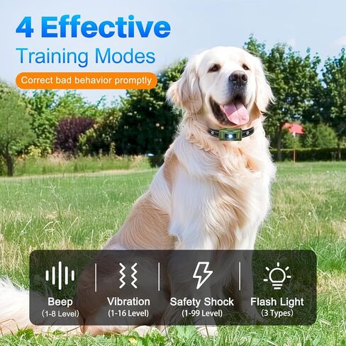 Dog Shock Collar - 4300FT Dog Training Collar with Remote,Shock-Lock,Light for Night Walks, Innovative IPX7 Waterproof with 4 Training Modes, Rechargeable E-Collar for 8-150 LBS in Saudi Arabia