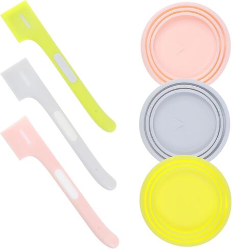 6pcs Cat Food Can Covers Lids with Cat Food Spoon Silicone for Pet Food Dog Food Can Covers Lids Silicone Can Cover Cat Spoons for Wet Food Universal Multicolor Cat Food Storage in Saudi Arabia