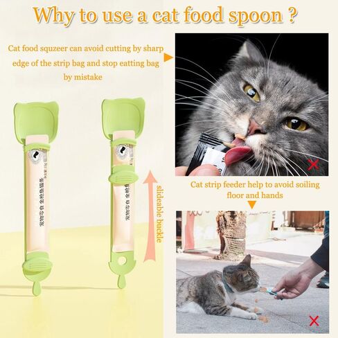3 Pack Cat Happy Spoon, Cat Food Treat Spoon, Pet Strip Feeder Squeeze Scoop,2 in 1 Cat Puree Bisque Bar Dispenser Food Storage for Wet Food Liquid Snack, Multifunctional Pet Feeding Supplies in Saudi Arabia