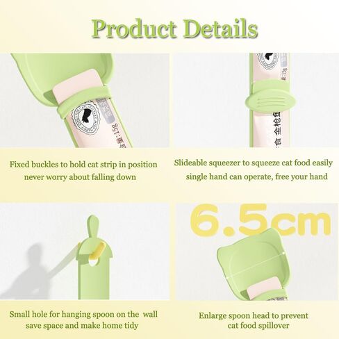 3 Pack Cat Happy Spoon, Cat Food Treat Spoon, Pet Strip Feeder Squeeze Scoop,2 in 1 Cat Puree Bisque Bar Dispenser Food Storage for Wet Food Liquid Snack, Multifunctional Pet Feeding Supplies in Saudi Arabia