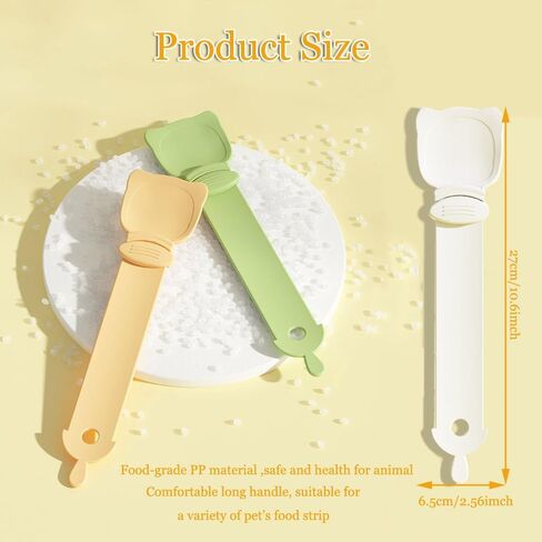 3 Pack Cat Happy Spoon, Cat Food Treat Spoon, Pet Strip Feeder Squeeze Scoop,2 in 1 Cat Puree Bisque Bar Dispenser Food Storage for Wet Food Liquid Snack, Multifunctional Pet Feeding Supplies in Saudi Arabia