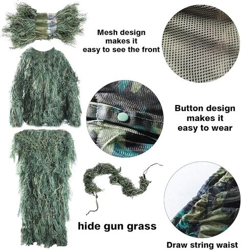 FUNPENY Ghillie Suits for Men, Outdoor Camo Hunting Ghillie Suit Costume Clothings in Saudi Arabia
