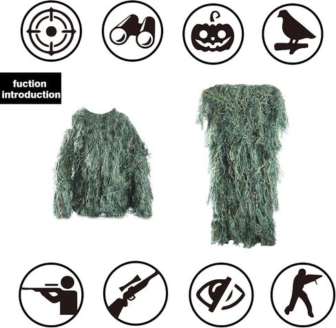 FUNPENY Ghillie Suits for Men, Outdoor Camo Hunting Ghillie Suit Costume Clothings in Saudi Arabia