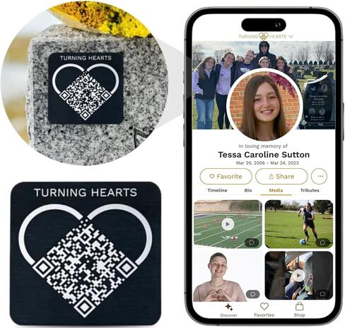 Medallion - Memorial Website & QR Plaque for Cemetery Headstone Grave Marker, QR Code Links to Personalized Tribute Webpage, Custom Bereavement Gift for Loss of Loved One, Dog, Cat, Pet in Saudi Arabia