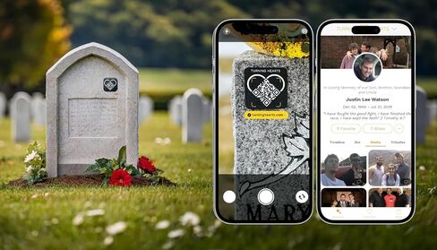 Medallion - Memorial Website & QR Plaque for Cemetery Headstone Grave Marker, QR Code Links to Personalized Tribute Webpage, Custom Bereavement Gift for Loss of Loved One, Dog, Cat, Pet in Saudi Arabia