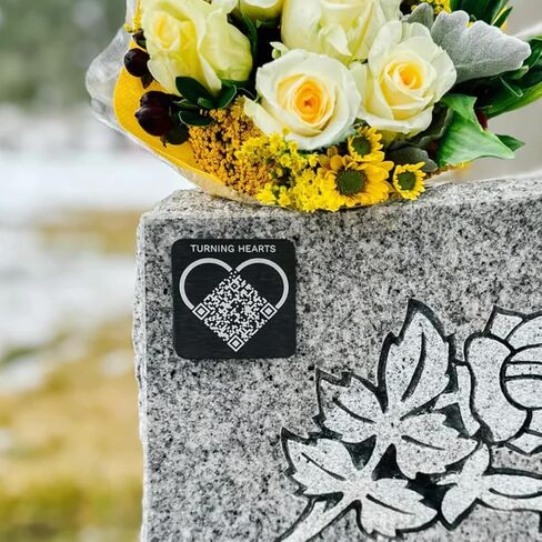Medallion - Memorial Website & QR Plaque for Cemetery Headstone Grave Marker, QR Code Links to Personalized Tribute Webpage, Custom Bereavement Gift for Loss of Loved One, Dog, Cat, Pet in Saudi Arabia