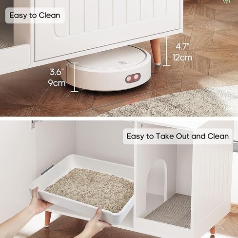 Cat Litter Box Enclosure, Hidden Litter Box Furniture,Cat House,Fit Most Cat and Litter Box,White in Saudi Arabia