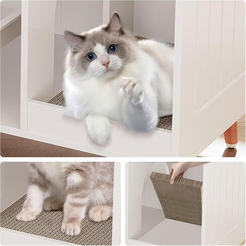 Cat Litter Box Enclosure, Hidden Litter Box Furniture,Cat House,Fit Most Cat and Litter Box,White in Saudi Arabia