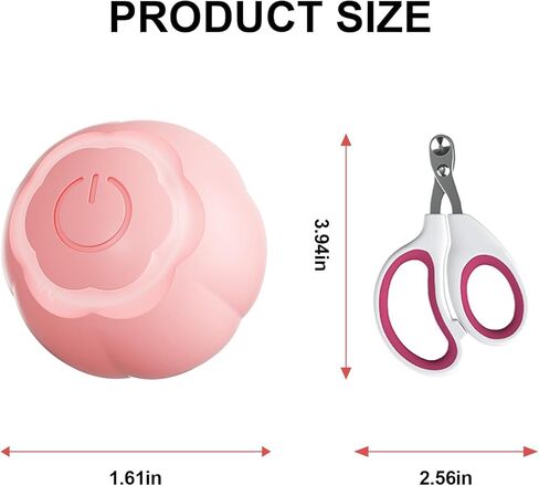 Wloom Power Ball 2.0 Cat Toy - Smart Ball Cat Toy, Indoor Automatic Rolling Ball for Cats, Perfect Automatic Cat Toy and Cat Balls for Indoor Cats，includes Pet Nail Clippers in Saudi Arabia