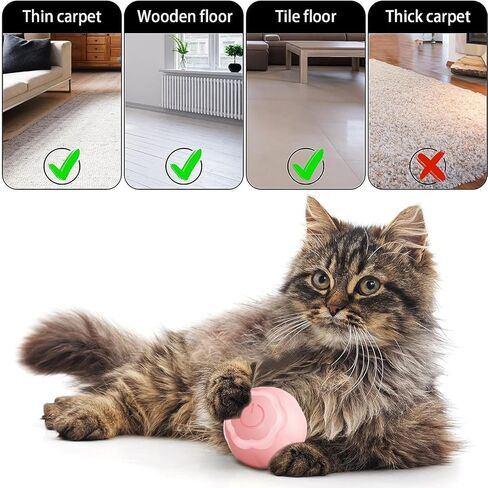 Wloom Power Ball 2.0 Cat Toy - Smart Ball Cat Toy, Indoor Automatic Rolling Ball for Cats, Perfect Automatic Cat Toy and Cat Balls for Indoor Cats，includes Pet Nail Clippers in Saudi Arabia