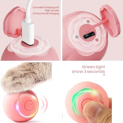 Wloom Power Ball 2.0 Cat Toy - Smart Ball Cat Toy, Indoor Automatic Rolling Ball for Cats, Perfect Automatic Cat Toy and Cat Balls for Indoor Cats，includes Pet Nail Clippers in Saudi Arabia