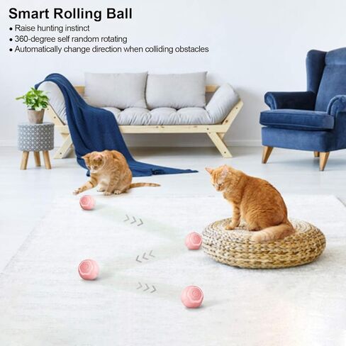 Wloom Power Ball 2.0 Cat Toy - Smart Ball Cat Toy, Indoor Automatic Rolling Ball for Cats, Perfect Automatic Cat Toy and Cat Balls for Indoor Cats，includes Pet Nail Clippers in Saudi Arabia