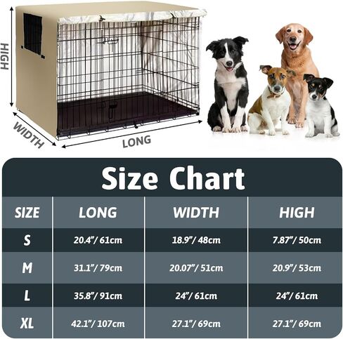 PINVNBY Dog Crate Cover,Crate Covers for Dog Cages, Indoor/Outdoor Breathable Polyester Pet Kennel Cover,Waterproof Durable Lightweight Kennel Cover (31"x20"x20", Golden) in Saudi Arabia