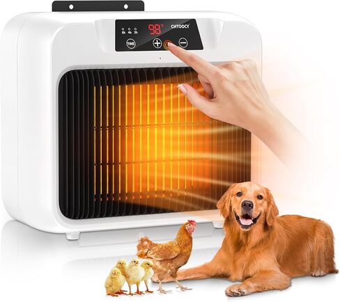 Dog House Heater w Thermostat Outdoor Winter, 600W Safe Heater for Dog Houses Outside Adjustable Temp & Timer Setting for Livestock Kennel Cat Cage Chicken Coop w 6ft Anti Bite Cord in Saudi Arabia