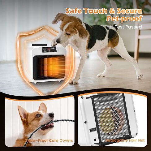 Dog House Heater w Thermostat Outdoor Winter, 600W Safe Heater for Dog Houses Outside Adjustable Temp & Timer Setting for Livestock Kennel Cat Cage Chicken Coop w 6ft Anti Bite Cord in Saudi Arabia