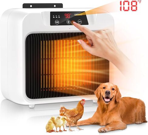 Dog House Heater w Thermostat Outdoor Winter, 600W Safe Heater for Dog Houses Outside Adjustable Temp & Timer Setting for Livestock Kennel Cat Cage Chicken Coop w 6ft Anti Bite Cord in Saudi Arabia