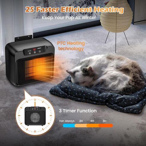 Dog House Heater w Thermostat Outdoor Winter, 600W Safe Heater for Dog Houses Outside Adjustable Temp & Timer Setting for Livestock Kennel Cat Cage Chicken Coop w 6ft Anti Bite Cord in Saudi Arabia